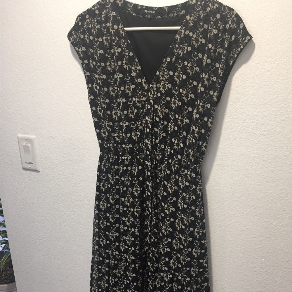 Madewell Black floral printed maxi dress